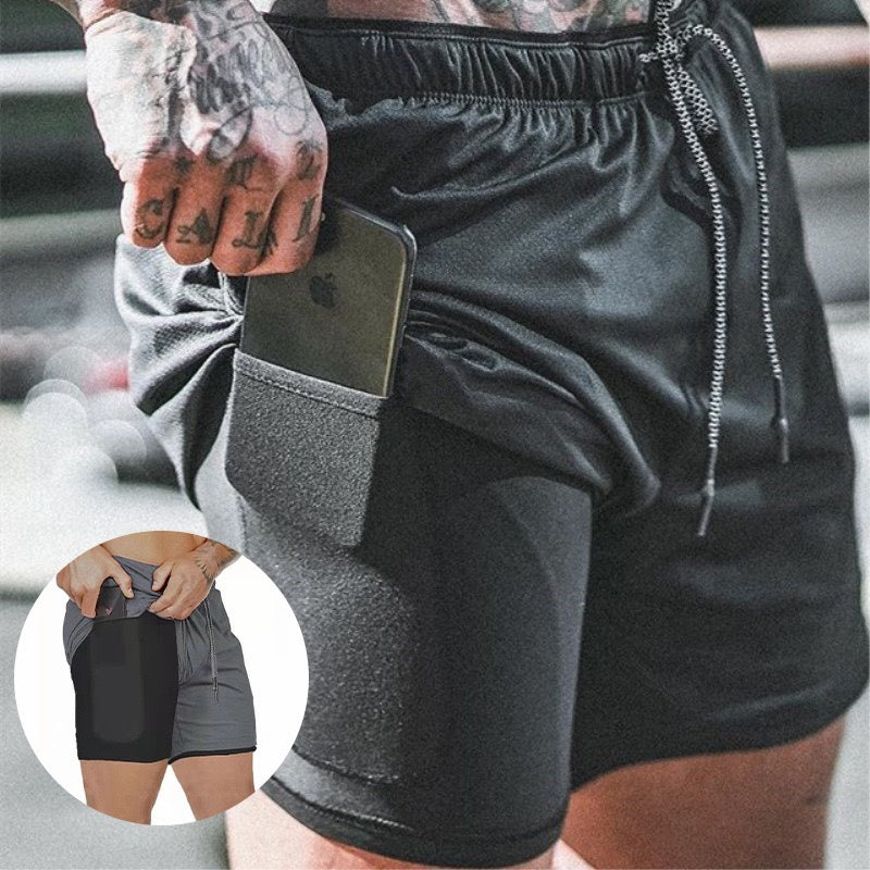 Breathable running shorts - phone pocket