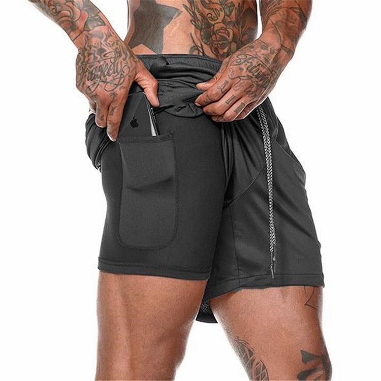 Breathable running shorts - phone pocket