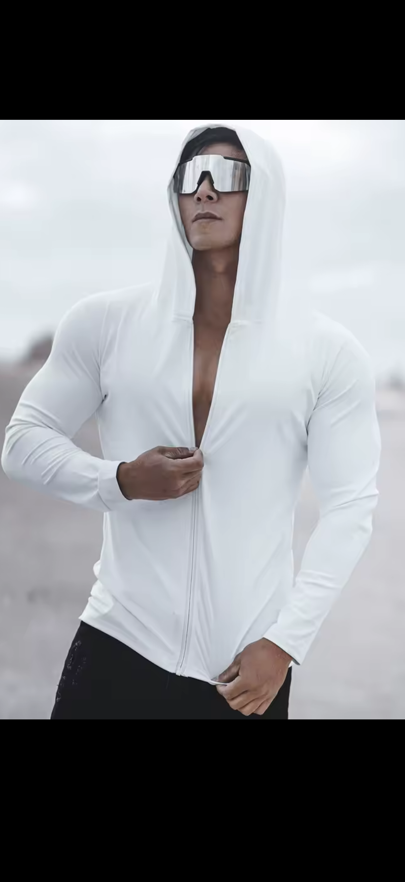 Muscle fit hooded jackets