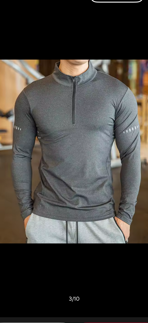 Muscle fit breathable half zip